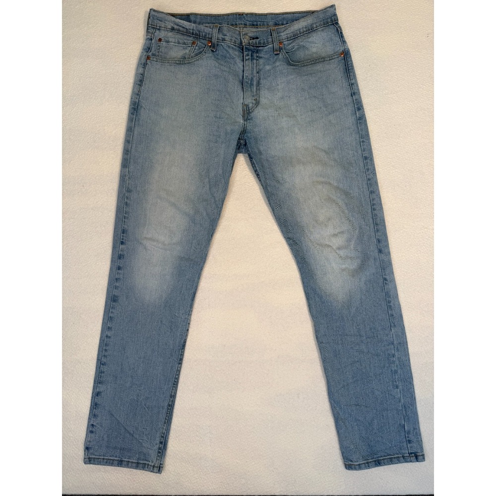 Levis 502 Jeans Mens 36x34 Blue Light Wash Taper Fit Modern Denim
